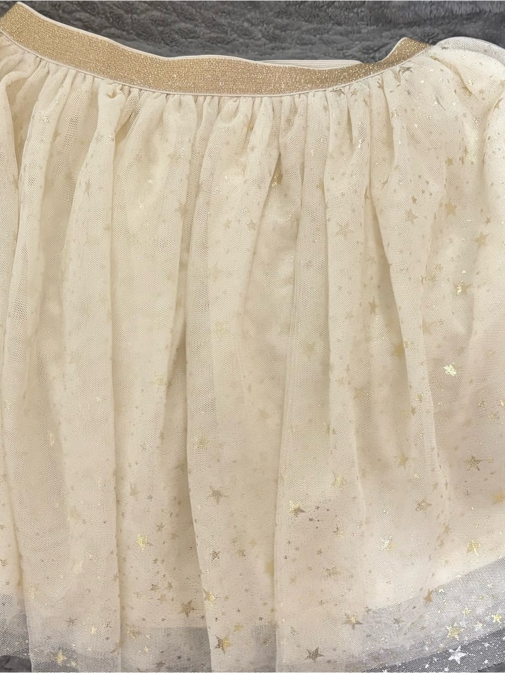 Place Cream Tulle Skirt with Gold Star Accents